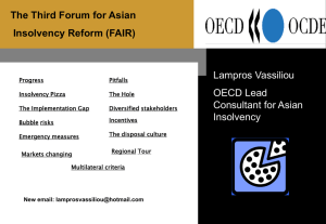 The Third Forum for Asian Insolvency Reform (FAIR) Lampros Vassiliou OECD Lead