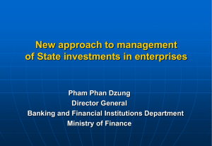 New approach to management of State investments in enterprises Pham Phan Dzung