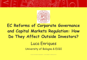 EC Reforms of Corporate Governance and Capital Markets Regulation: How
