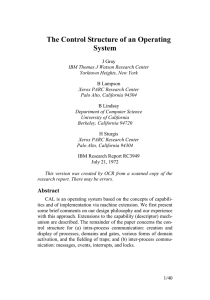 The Control Structure of an Operating System