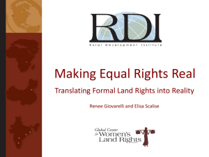 Making Equal Rights Real Translating Formal Land Rights into Reality
