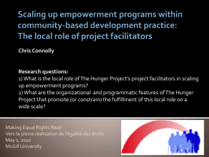 Chris Connolly Research questions: up empowerment programs?