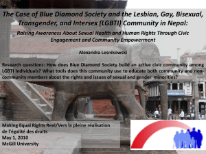 The Case of Blue Diamond Society and the Lesbian, Gay,... Transgender, and Intersex (LGBTI) Community in Nepal: