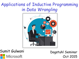 Applications of Inductive Programming Data Wrangling Sumit Gulwani Dagstuhl Seminar