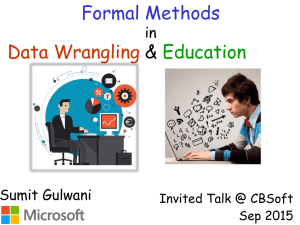 Formal Methods Data Wrangling &amp; Education