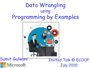 Data Wrangling Programming by Examples using Sumit Gulwani