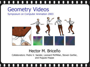 Geometry Videos Hector M. Briceño Symposium on Computer Animation 2003