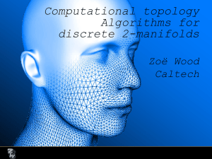 Computational topology Algorithms for discrete 2-manifolds Zoë Wood