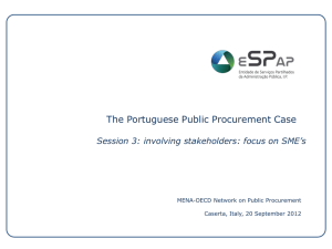 The Portuguese Public Procurement Case MENA-OECD Network on Public Procurement
