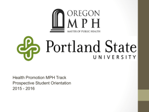 Health Promotion MPH Track Prospective Student Orientation 2015 - 2016