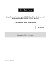 EAP Task Force  Seventh Annual Meeting of the EECCA Regulatory Environmental