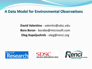 A Data Model for Environmental Observations David Valentine Bora Beran Oleg Kapeljushnik