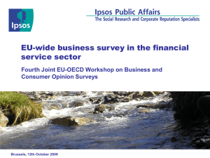 EU-wide business survey in the financial service sector Consumer Opinion Surveys
