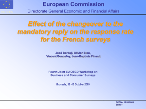 Effect of the changeover to the for the French surveys European Commission