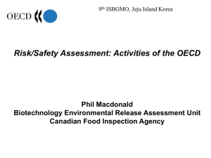 Risk/Safety Assessment: Activities of the OECD Phil Macdonald Canadian Food Inspection Agency