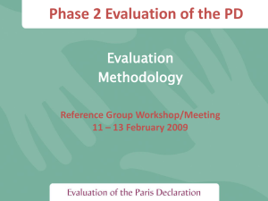 Phase 2 Evaluation of the PD Evaluation Methodology Reference Group Workshop/Meeting