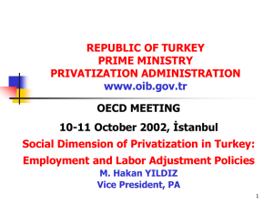 OECD MEETING 10-11 October 2002, İstanbul REPUBLIC OF TURKEY PRIME MINISTRY