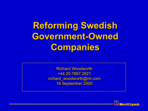 Reforming Swedish Government-Owned Companies Richard Woodworth