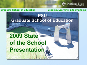 2009 State of the School Presentation PSU