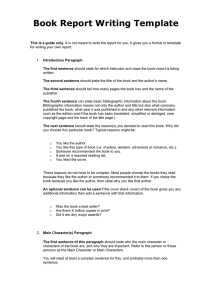 Book Report Writing Template