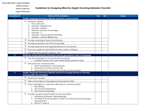 Guidelines for Designing Effective English Teaching Materials Checklist  Deyka Fonseca