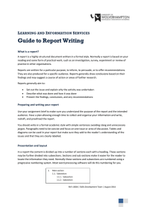 Guide to Report Writing L I S