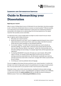 Guide to Researching your Dissertation  L