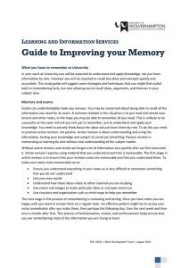 Guide to Improving your Memory L I S