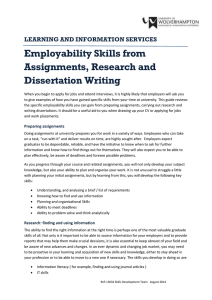 Employability Skills from Assignments, Research and Dissertation Writing