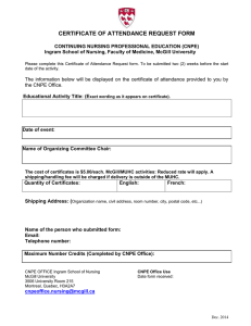 CERTIFICATE OF ATTENDANCE REQUEST FORM