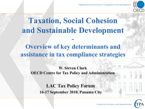 Taxation, Social Cohesion and Sustainable Development - Overview of key determinants and