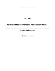 Academic Measurement and Achievement Mentor Project References ACS 560