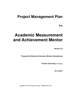 Academic Measurement and Achievement Mentor Project Management Plan