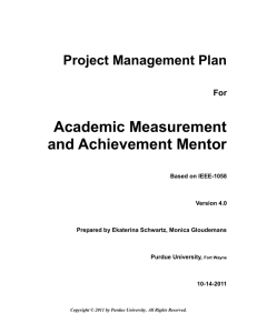 Academic Measurement and Achievement Mentor Project Management Plan