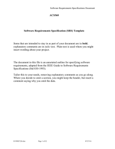 ACS560  Software Requirements Specification (SRS) Template bold