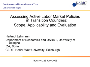 Assessing Active Labor Market Policies in Transition Countries: Scope, Applicability and Evaluation