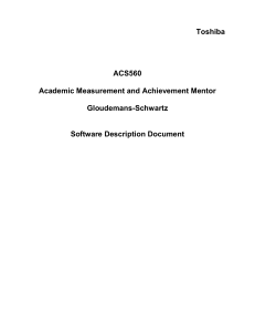 Toshiba ACS560  Academic Measurement and Achievement Mentor