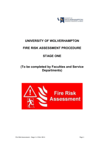 UNIVERSITY OF WOLVERHAMPTON  FIRE RISK ASSESSMENT PROCEDURE STAGE ONE