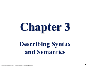 Chapter 3 Describing Syntax and Semantics 1