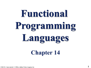Functional Programming Languages Chapter 14