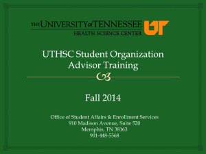 Office of Student Affairs &amp; Enrollment Services Memphis, TN 38163 901-448-5568