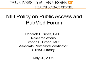 NIH Policy on Public Access and PubMed Forum
