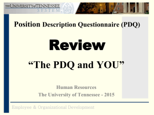 Review “The PDQ and YOU” Position Description Questionnaire (PDQ)