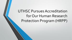 UTHSC Pursues Accreditation for Our Human Research Protection Program (HRPP)
