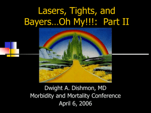 Lasers, Tights, and Bayers…Oh My!!!:  Part II Dwight A. Dishmon, MD