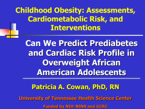 Can We Predict Prediabetes and Cardiac Risk Profile in Overweight African American Adolescents