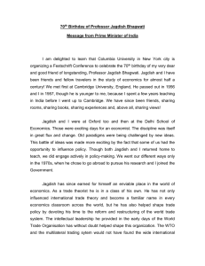 70 Birthday of Professor Jagdish Bhagwati  Message from Prime Minister of India