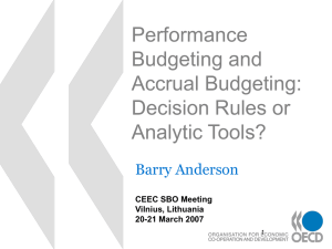 Performance Budgeting and Accrual Budgeting: Decision Rules or