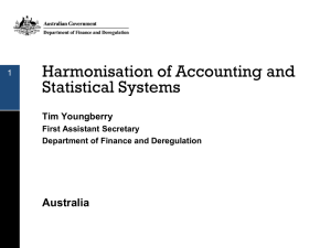 Harmonisation of Accounting and Statistical Systems Australia Tim Youngberry
