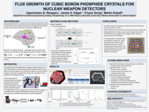FLUX GROWTH OF CUBIC BORON PHOSPHIDE CRYSTALS FOR NUCLEAR WEAPON DETECTORS